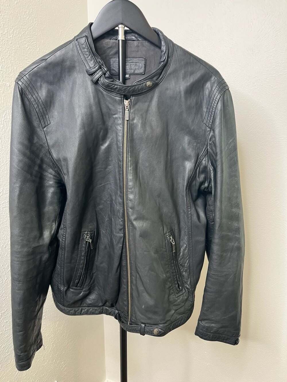 Autre Tom Cora Black Genuine Leather Moto Jacket Biker Chic Edgy Classic